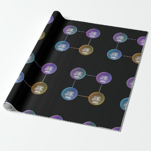 Vier jaar Logo Diamond Line Design Wrapping Paper Cadeaupapier