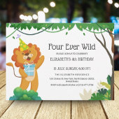 Vier jaar oud Kinder viering voor leeuwenverjaarda Kaart