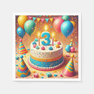 Vier jaar oude verjaardag servet