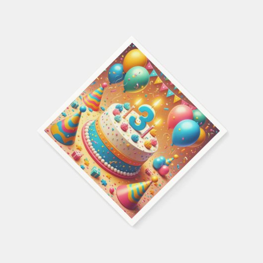 Vier jaar oude verjaardag servet (Hoek)