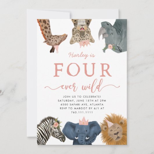 Vier jaar uitnodiging tot geboorte van wilde meisj (Voorkant)