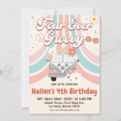 Vier jaar vierde verjaardag van de Groovy Retro Bo Kaart (Voorkant)