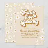 Vier jaar vierde verjaardag van de Groovy Retro Da Kaart (Voorkant / Achterkant)