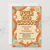 Vier jaar vierde verjaardag van de Groovy Retro-re Kaart (Voorkant)