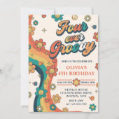 Vier jaar vierde verjaardag van de Groovy Retro-re Kaart (Voorkant)