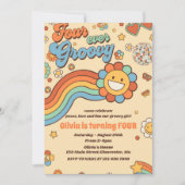 Vier jaar vierde verjaardag van de Groovy Retro-re Kaart (Voorkant)