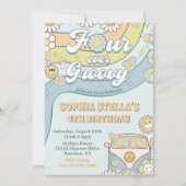 Vier jaar vierde verjaardag van de Groovy Retro-re Kaart (Voorkant)