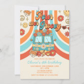 Vier jaar vierde verjaardag van de Groovy Retro-re Kaart (Voorkant)