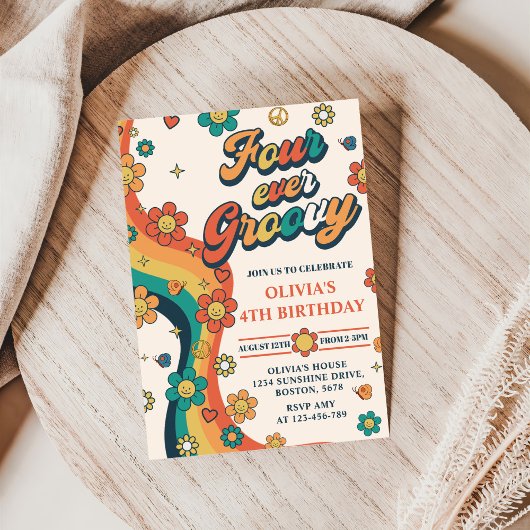 Vier jaar vierde verjaardag van de Groovy Retro-re Kaart