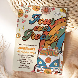 Vier jaar vierde verjaardag van de Groovy Retro-re Kaart