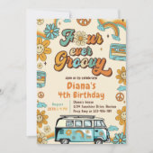 Vier jaar vierde verjaardag van de Groovy Retro-re Kaart (Voorkant)