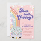 Vier jaar vierde verjaardag van de Groovy Retro-re Kaart (Voorkant)