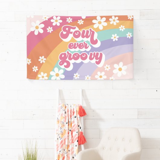 Vier jaar vierde verjaardag van de Groovy Retro-re Spandoek (Insitu)