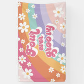 Vier jaar vierde verjaardag van de Groovy Retro-re Spandoek (Verticaal)