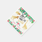 Vier jaar Wild Dinosaur Girls vierde verjaardag Servet (Hoek)