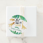 Vier jaar Wilde Dinosaur Boys vierde verjaardag Bedankjes Labels (In situ)