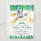 Vier jaar Wilde Dinosaur Boys vierde verjaardag Kaart (Voorkant)