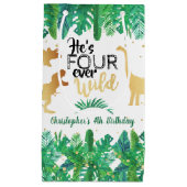 Vier jaar Wilde Dinosaur Boys vierde verjaardag Klein Cadeauzakje (Voorkant)