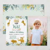 Vier jaar Wilde Greenery Gold Safari Kaart (Voorkant / Achterkant)