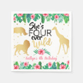 Vier jaar Wilde Meisjes vierde verjaardag Servet (Voorkant)