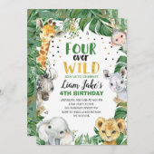 Vier jaar Wilde Oerwoud Safari vierde verjaardag Kaart (Voorkant / Achterkant)