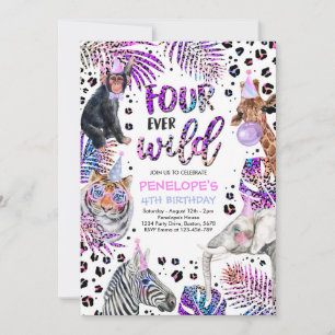 Vier jaar Wilde Safari Rainbow Cheetah vierde verj Kaart