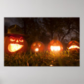 Vier Jack-o-Lanterns op Halloween Poster (Voorkant)