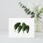 Vier Jalapeno Peppers Green Foto Briefkaart (Staand voorkant)