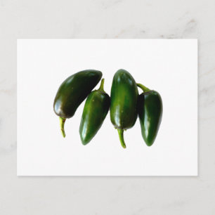 Vier Jalapeno Peppers Green Foto Briefkaart