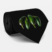 Vier Jalapeno Peppers Green Foto Stropdas (Opgerold)