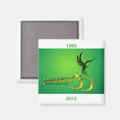 Vier Jamaica Onafhankelijkheid Koelkast Magneet (Voorkant / Achterkant)