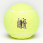 Vier Japanse Geisha Vrouwen Traditionele Kleding T Tennisballen (Achterkant)