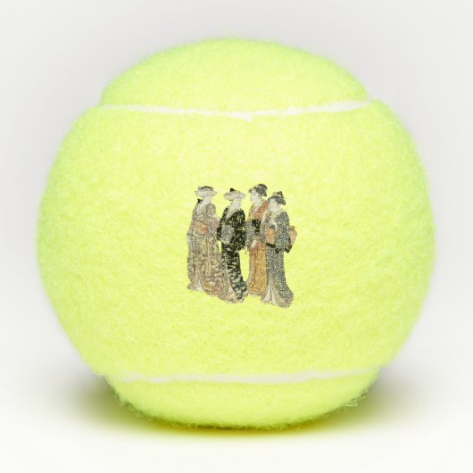 Vier Japanse Geisha Vrouwen Traditionele Kleding T Tennisballen (Voorkant)