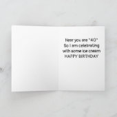 VIER "JE 40ste" met een ijsje! Kaart (Binnen)