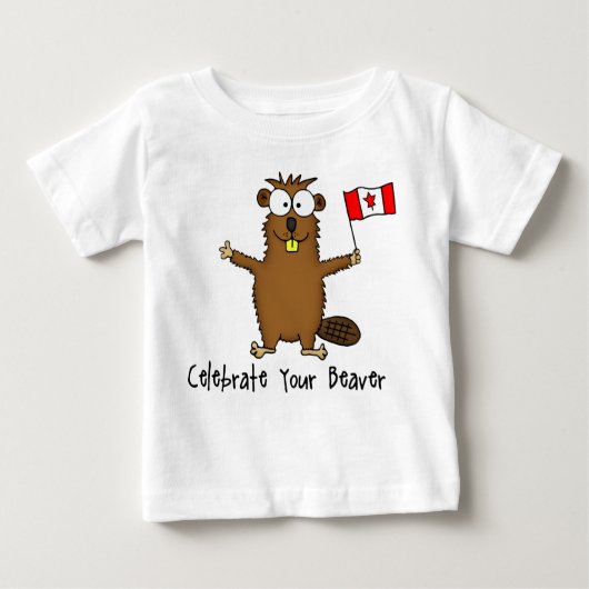 Vier je Beaver Baby T-shirt (Voorkant)