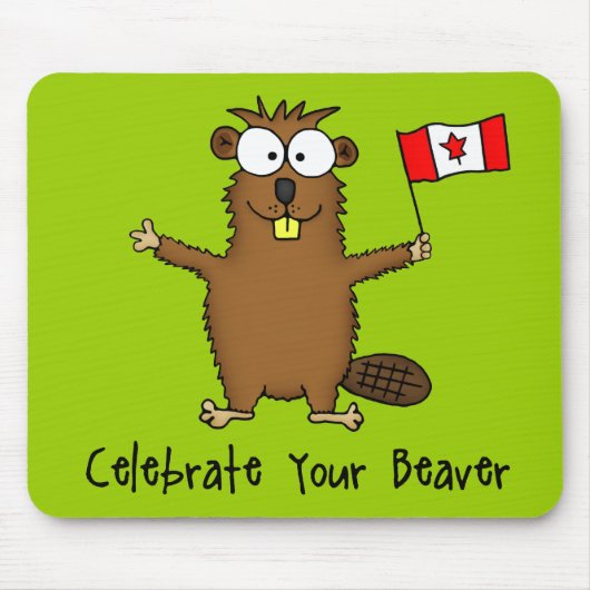 Vier je Beaver Mousepad Muismat (Voorkant)