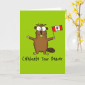 Vier je bever Wenskaart Kaart (Gele Bloem)