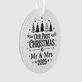 Vier je eerste kerst als getrouwd stel met een per ornament (voorkant)