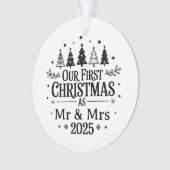 Vier je eerste kerst als getrouwd stel met een per ornament (voorkant)