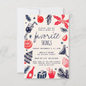 Vier je favoriete dingen op kerstvakantie kaart (Voorkant)