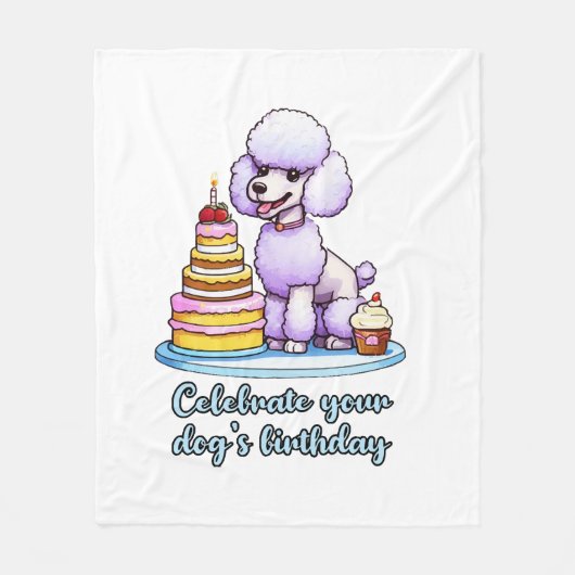 Vier je hond verjaardag fleece deken (Voorkant)