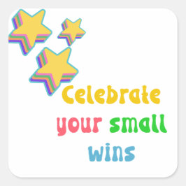 vier je kleine motivatie winnoteringen vierkante sticker