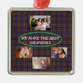 Vier je speciale oma metalen ornament