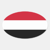 VIER Jemen vlag Ovale Sticker (Voorkant)