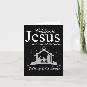 Vier Jezus Is De Reden Voor Het Seizoen Kerstmis Kaart