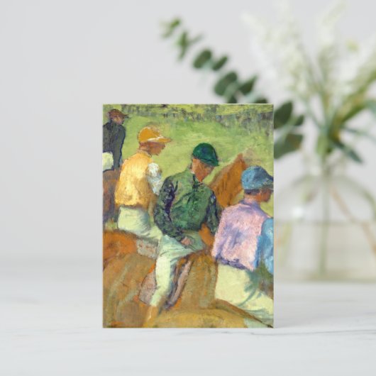 Vier Jockeys Horses Edgar Degas Briefkaart (Staand voorkant)