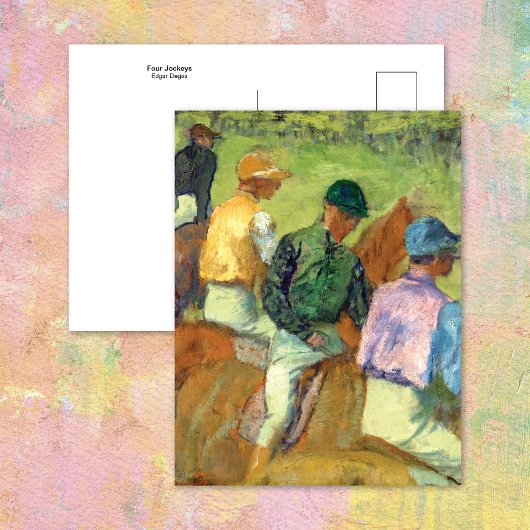 Vier Jockeys Horses Edgar Degas Briefkaart