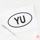 VIER Joegoslavië "YU" Ovale Sticker (Envelop)