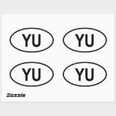 VIER Joegoslavië "YU" Ovale Sticker (Vel)