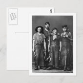 Vier Jonge Blacksmiths -  foto van 1881 Briefkaart (Voorkant / Achterkant)